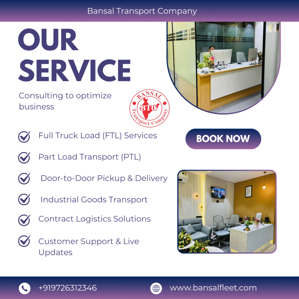 surat textile transport Heavy-duty transport truck delivering goods on Indian highway – BansalFleet